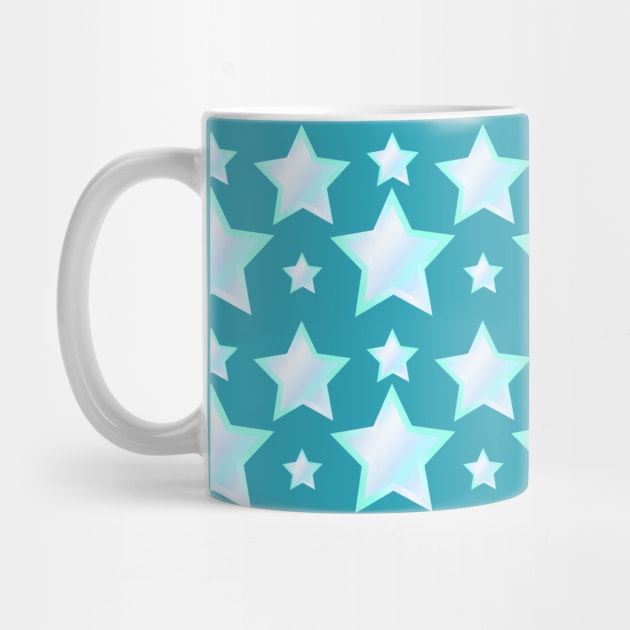 Teal and Aqua Stars Pattern by Cheeky Witch by Cheeky Witch